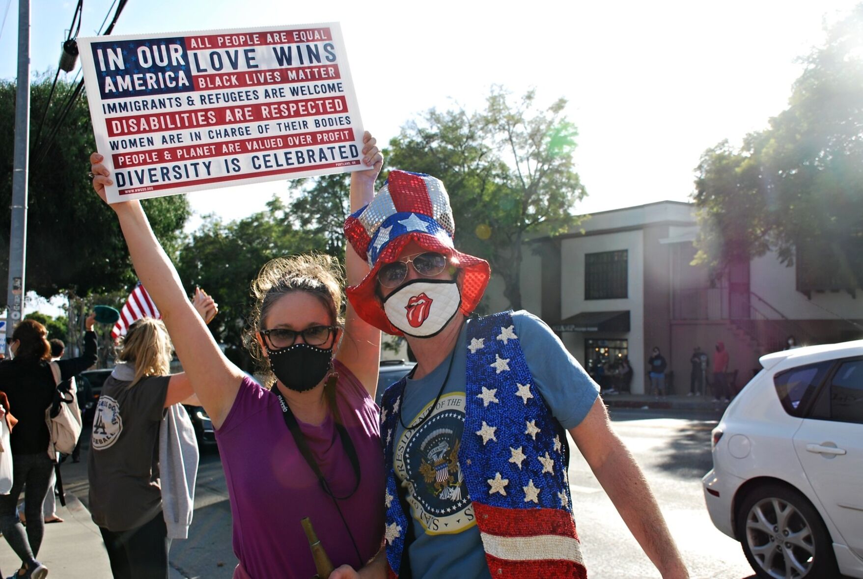 Biden fans celebrate in Los Feliz